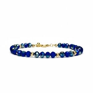 Lapis Lazuli Anklet with Gold Accents